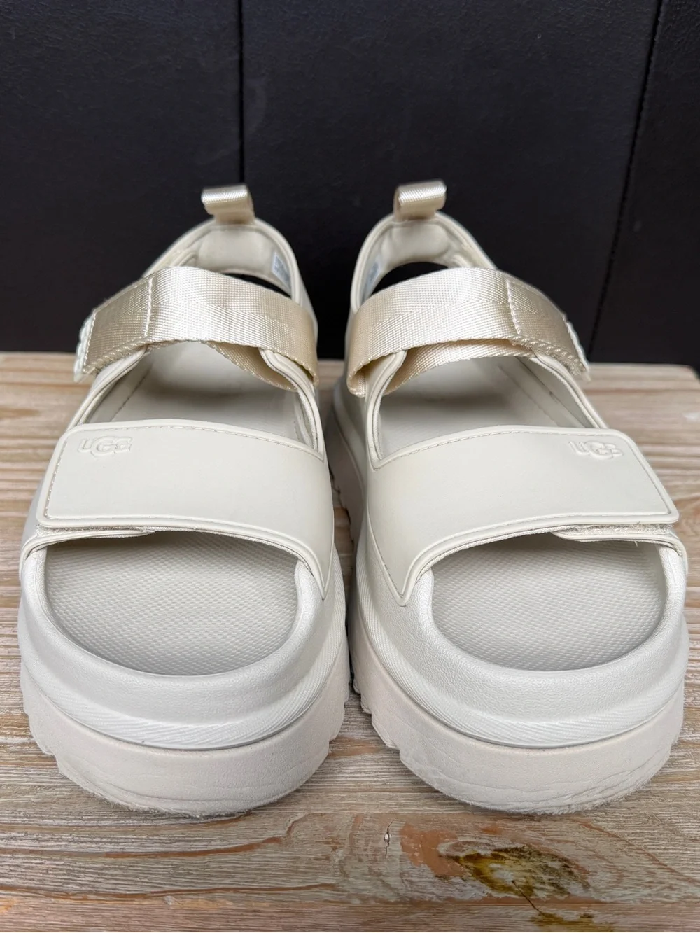 UGG Cream Platform Sandals with Adjustable Straps - Picture 4 of 14